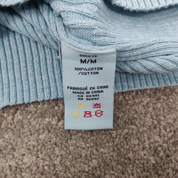 Dalia Women's Button Down Hooded Cardigan Sweater Blue Size Medium 100% Cotton - Picture 7 of 7